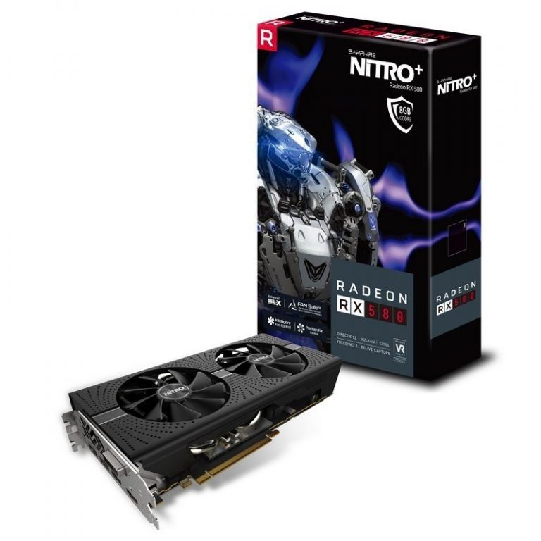 SAPPHIRE Video Card AMD Radeon NITRO+ RADEON RX 580 8G GDDR5 DUAL HDMI / DVI-D / DUAL DP W/BP (UEFI)