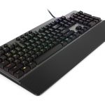 Lenovo Legion K500 RGB Mechanical Gaming Keyboard(16.8M Colors RGB per key, dedicated Game Mode key, 50M click, Red Mechanical Switch, 100% anti-ghosting, Palm Rest, 1.8m Braided cable, USB, US layout) Black + Iron Grey