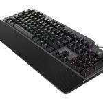 Lenovo Legion K500 RGB Mechanical Gaming Keyboard(16.8M Colors RGB per key, dedicated Game Mode key, 50M click, Red Mechanical Switch, 100% anti-ghosting, Palm Rest, 1.8m Braided cable, USB, US layout) Black + Iron Grey