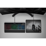 Геймърски комплект Corsair 3-in-1 Bundle, K55 RGB Keyboard, M55 RGB PRO Mouse, MM300 Cloth Mousepad–Medium
