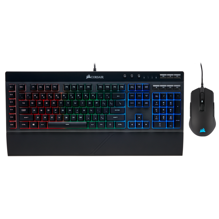 Геймърски комплект Corsair 3-in-1 Bundle, K55 RGB Keyboard, M55 RGB PRO Mouse, MM300 Cloth Mousepad–Medium