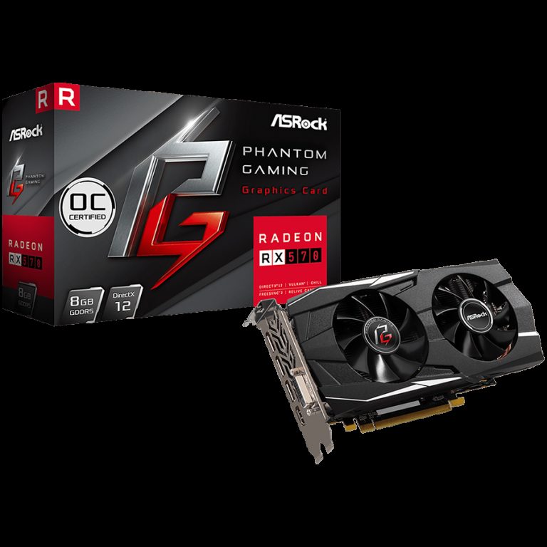 ASROCK Video Card AMD PHANTOM GAMING D RADEON RX 570 8G OC GDDR5 256bit HDMI /Dual DVI-D / 3 x DP Retail